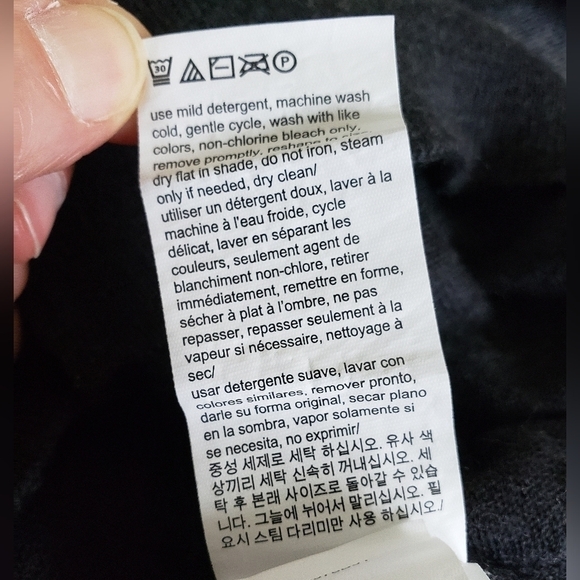 Calvin Klein Extra Fine  Merino Wool V-neck Sweater Dark Gray Size  Medium - Picture 10 of 13